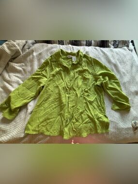 White Stag Lime Green Button-Down Shirt